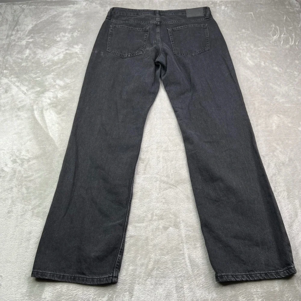 Aeropostale Low Rise Baggy Jeans Women 6R Black Distressed Ripped Denim Wide Leg